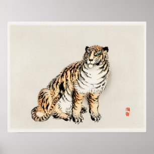 Poster Tiger por Kōno Bairei (1844-1895)