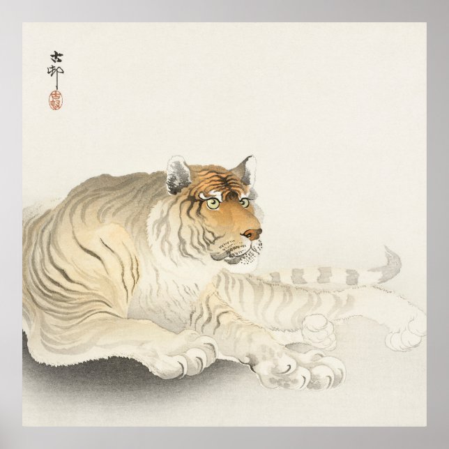 Poster Tiger por Ohara Koson (1900-1930) (Frente)