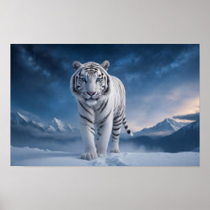 Poster Tiger Selvagem Majestosa Animal Uma Noite de Galáx
