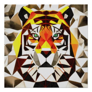Póster Tiger Tiger Fearful Symmetry Geometric Art