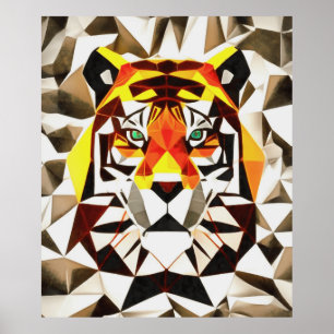 Poster Tiger Tiger - Simetria Temível Geométrica