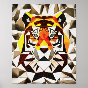 Poster Tiger Tiger - Simetria Temível Geométrica
