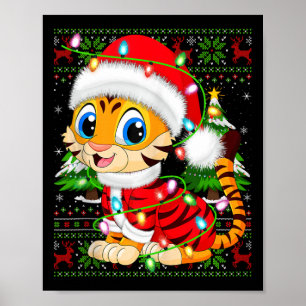 Poster Tiger Xmas Sweater Style Feia Papais noeis Tiger C