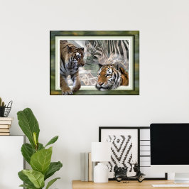 Póster Tiger, Zebra, Girafa, Presentes De Amantes