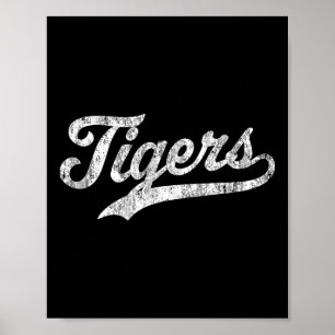 Poster Tigers Mascot T Shirt Vintage Sports Name Tee Desi