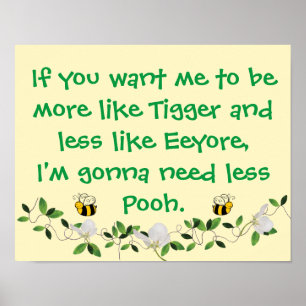Póster Tigger engraçado e Pooh sinal