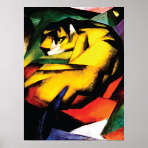 Póster Tigre abstrato do ~ por Franz Marc