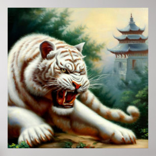 Poster Tigre Branco Chinês (2)