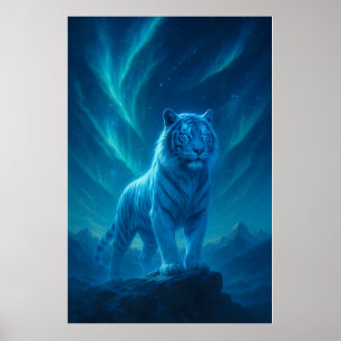 Poster Tigre Branco Fantasia – Série Aura Mística