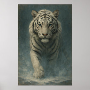 Poster Tigre Branco Fantasia – Série Aura Mística   ManJi