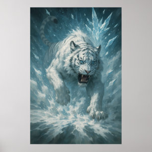 Poster Tigre Branco Frost – Imperador do Reino Congelado