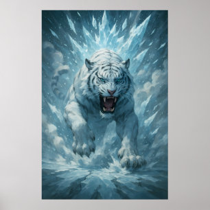 Poster Tigre Branco Frost – Imperador do Reino Congelado