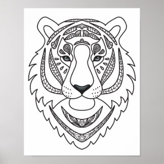 Póster Tigre branco inspirado 2