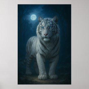 Poster Tigre Branco – Retrato de Fantasia Mística – ManJi