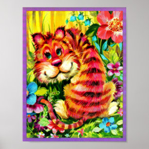 Poster tigre colorido