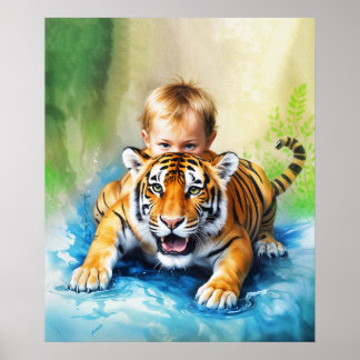 Poster Tigre com bebê