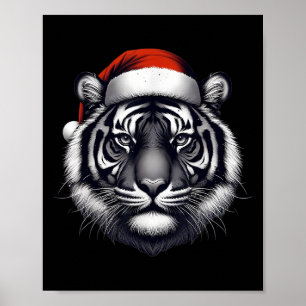 Poster Tigre com o Papai Noel Natal Xmas Zoo do Lover