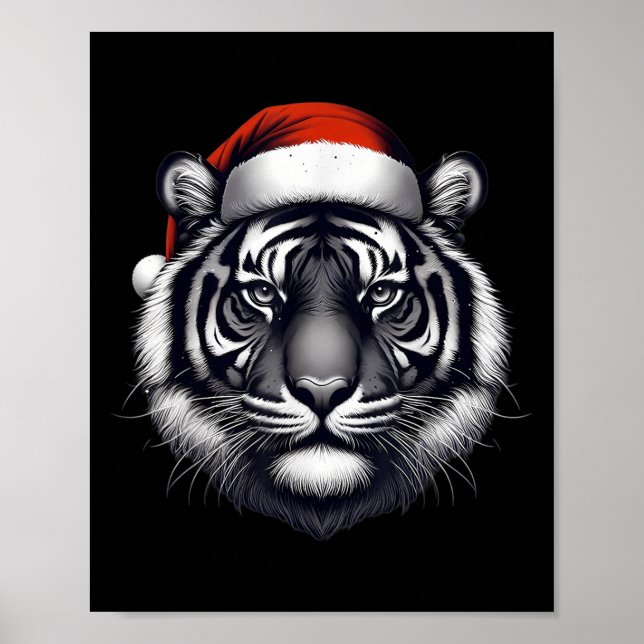 Poster Tigre com o Papai Noel Natal Xmas Zoo do Lover (Frente)