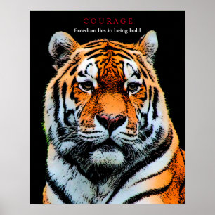 Poster Tigre de Coragem Motivacional