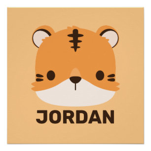 Póster Tigre de Cuta com Nome Personalizado