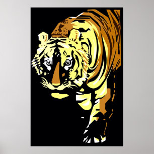 Póster Tigre de deco de arte vetorial