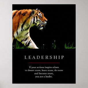 Poster Tigre de Liderança Motivacional Exclusiva de Tendê