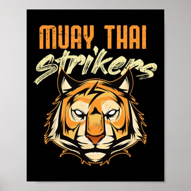Poster Tigre de Muay Thai Boxe Tailandesa Kickboxing Tail (Frente)