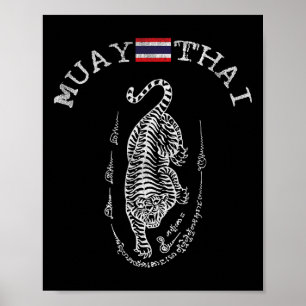 Poster Tigre de Muay Thai Kickboxing Incrível - Homens Mu