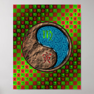 Poster Tigre de Virgem e Água