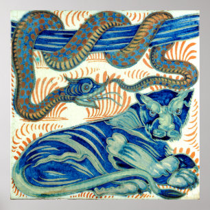 Poster Tigre de William De Morgan e o cobra