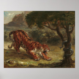 Poster Tigre e Cobra - Eugène Delacroix Fine Art