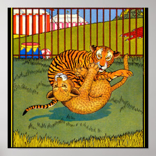 Poster tigre e luta-leopardo