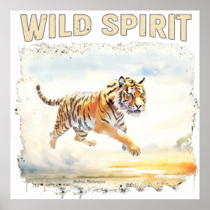Poster Tigre em Ação - Espírito Selvagem