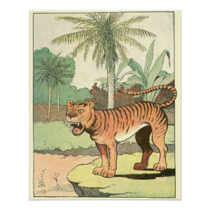 Póster Tigre em um Perfeito da Selva Tropical