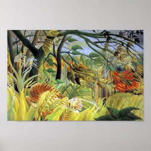 Poster Tigre em uma tempestade tropical