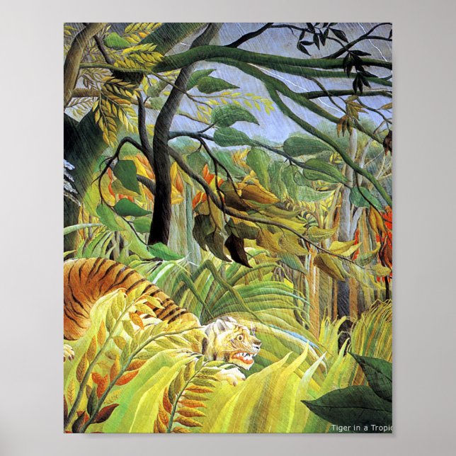 Poster Tigre em uma tempestade tropical por Henri Roussea (Frente)