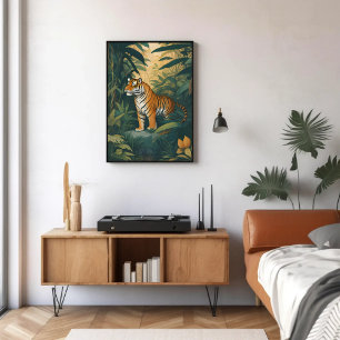 Poster Tigre Majestoso na Arte Selvagem Elegante