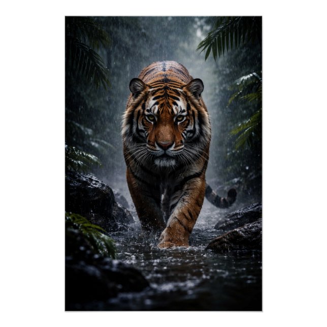Póster Tigre Majestoso – Poder Silencioso no Cartaz da Ch (Frente)