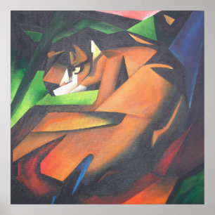 Póster Tigre No Estilo De Arte Geométrica Franz Marc