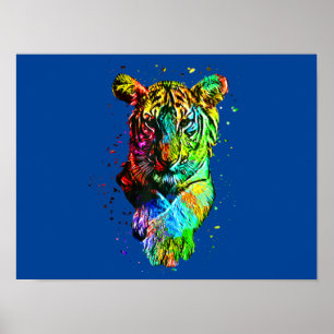 Poster Tigre Pop de Arte Colorida