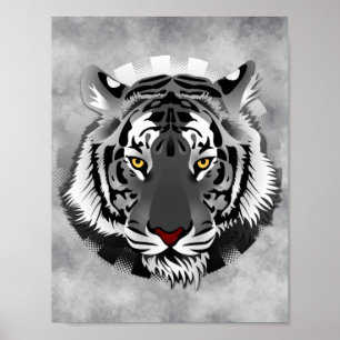 Poster Tigre Preto E Branco