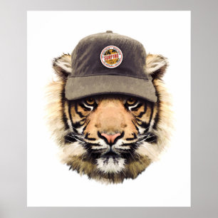 Poster Tigre surfando