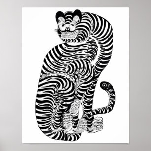 Poster Tigre talismânico da vindima