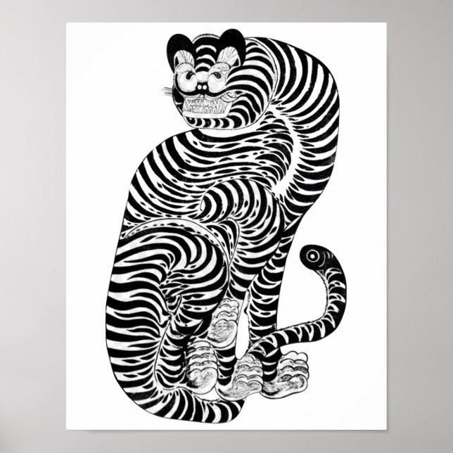 Poster Tigre talismânico da vindima (Frente)