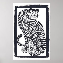 Poster Tigre talismânico venenoso em quadro preto ( 11 x