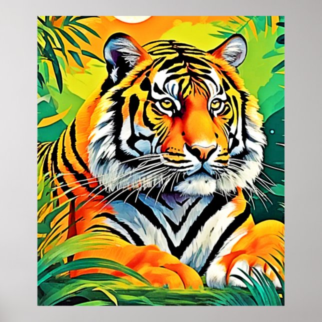 Poster Tigre Tropical (Frente)