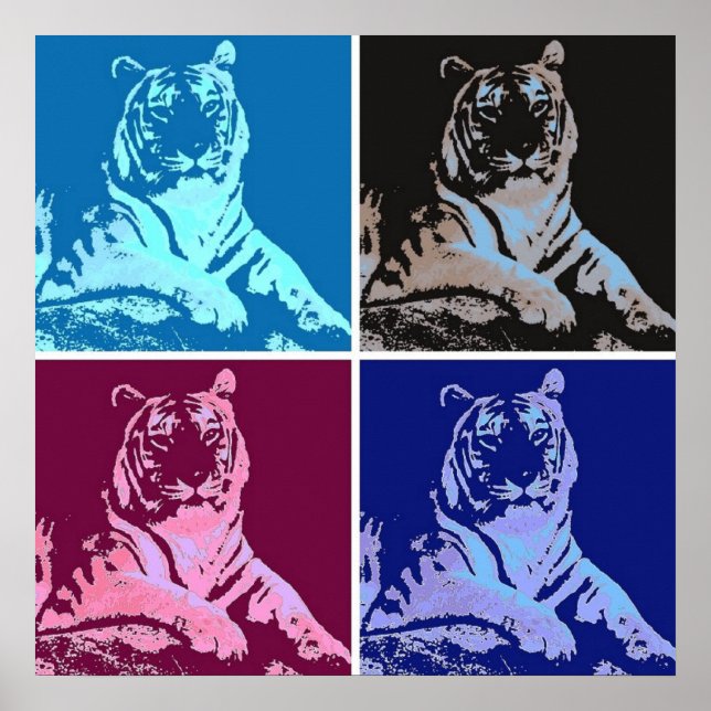 Póster Tigres de pop Art (Frente)