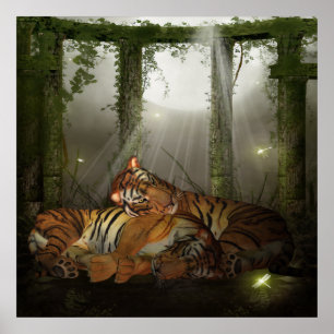 Poster Tigres no Ruinds eu te amo, ano do tigre