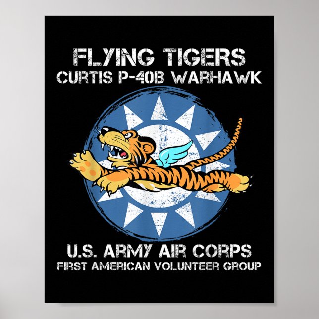 Poster Tigres Voadores Curtis P-40b Warhawk 2 Air War (Frente)