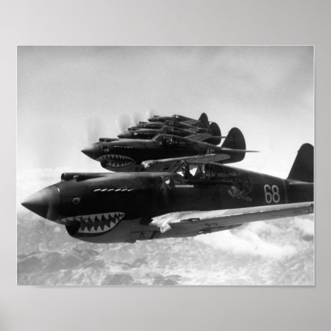 Poster Tigres Voadores Em Formação 1942 (Frente)